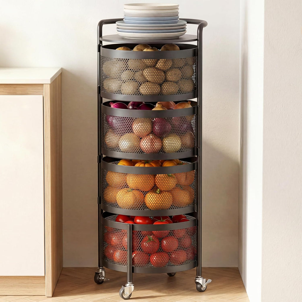 4-Tier Rotating Kitchen Storage Rack