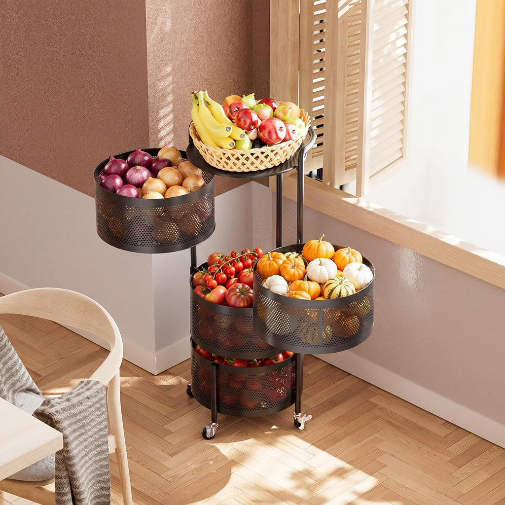 4-Tier Rotating Kitchen Storage Rack